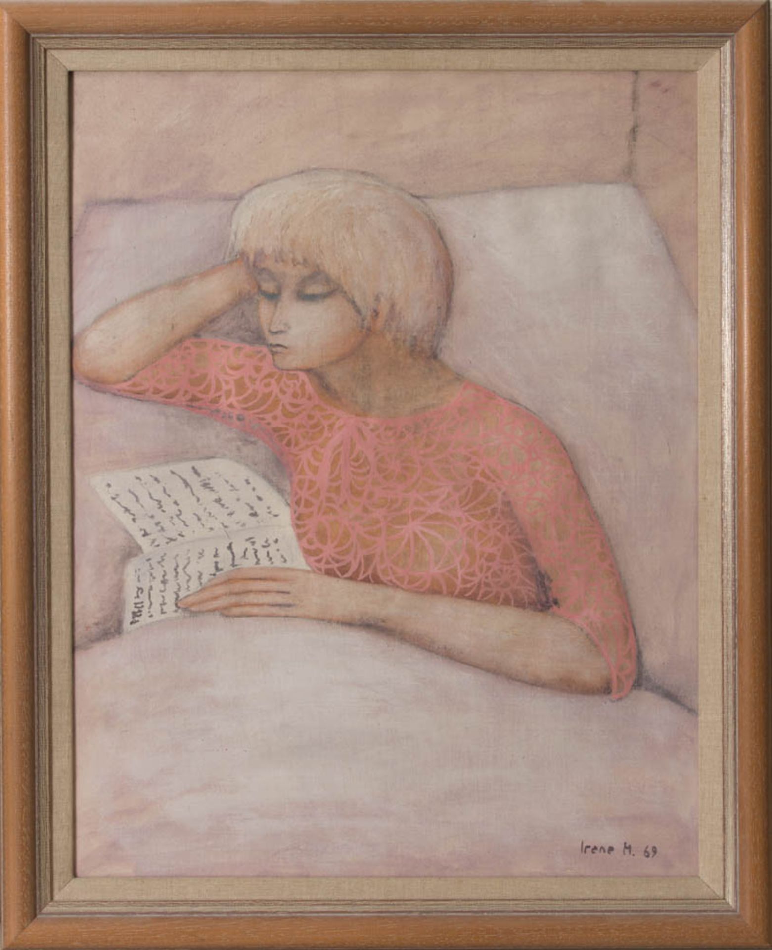 Irene Müller, Zwei Frauenportraits, Acryl auf Leinwand, 1969. - Bild 4 aus 6