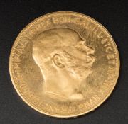 Österreich 100 Kronen Corona Goldmünze 1915 Anlageprägung der Münze Österreich.