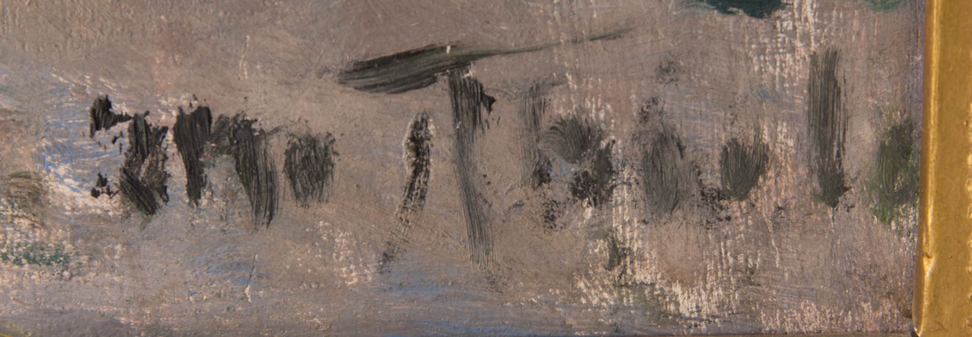 Otto Thiele, Impressionistischer Spaziergang, Öl auf Holz, 20. Jh. - Bild 2 aus 6