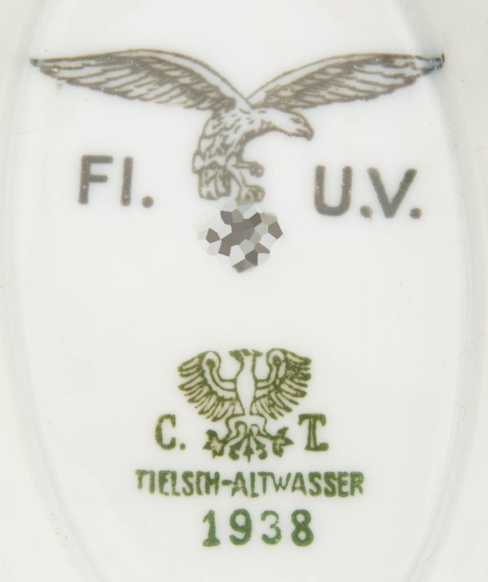 Kantinengeschirr, Sauciere der Luftwaffe, FI.U.V., Tielsch- Altwasser 1938. - Bild 2 aus 3
