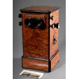 Antique stereo viewer, functional, with 51 stereophoto cards, h. 50cm, minimal defects