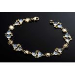 GG 585 bracelet with moonstone cabochons in floral decor, 6,7g, l. 19cm