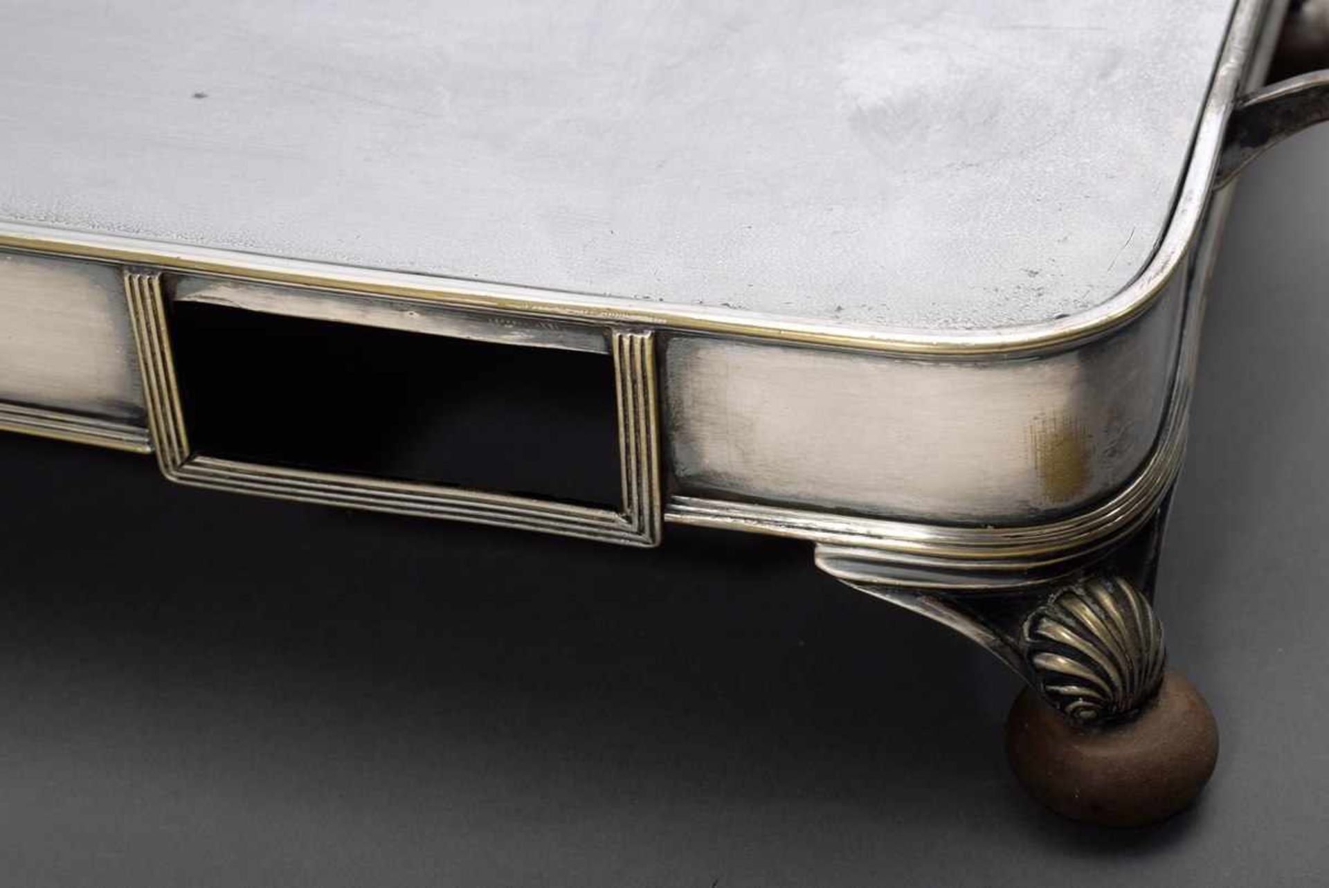 Elongated rechaud, silver plated with aluminium insert, 7x71x23,5cm, missing burner - Bild 3 aus 3