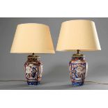 Pair Imari vase mounted as lamps, around 1900/1920, h. 54/57cm