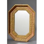 Octagonal empire mirror, gold plated, 19th century, 62x46cm