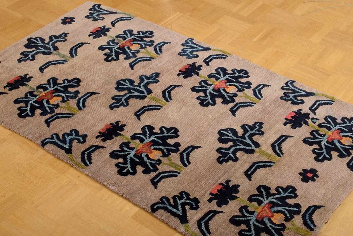 Tibetan Khaden "flowers" in rare colours, wool, shigatse around 1920, 163x91cm - Image 2 of 6