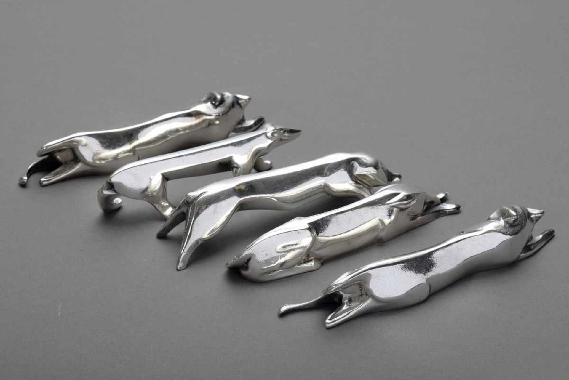 5 Art Deco knife rest "animals", silver plated, l. 8-11cm - Bild 2 aus 3