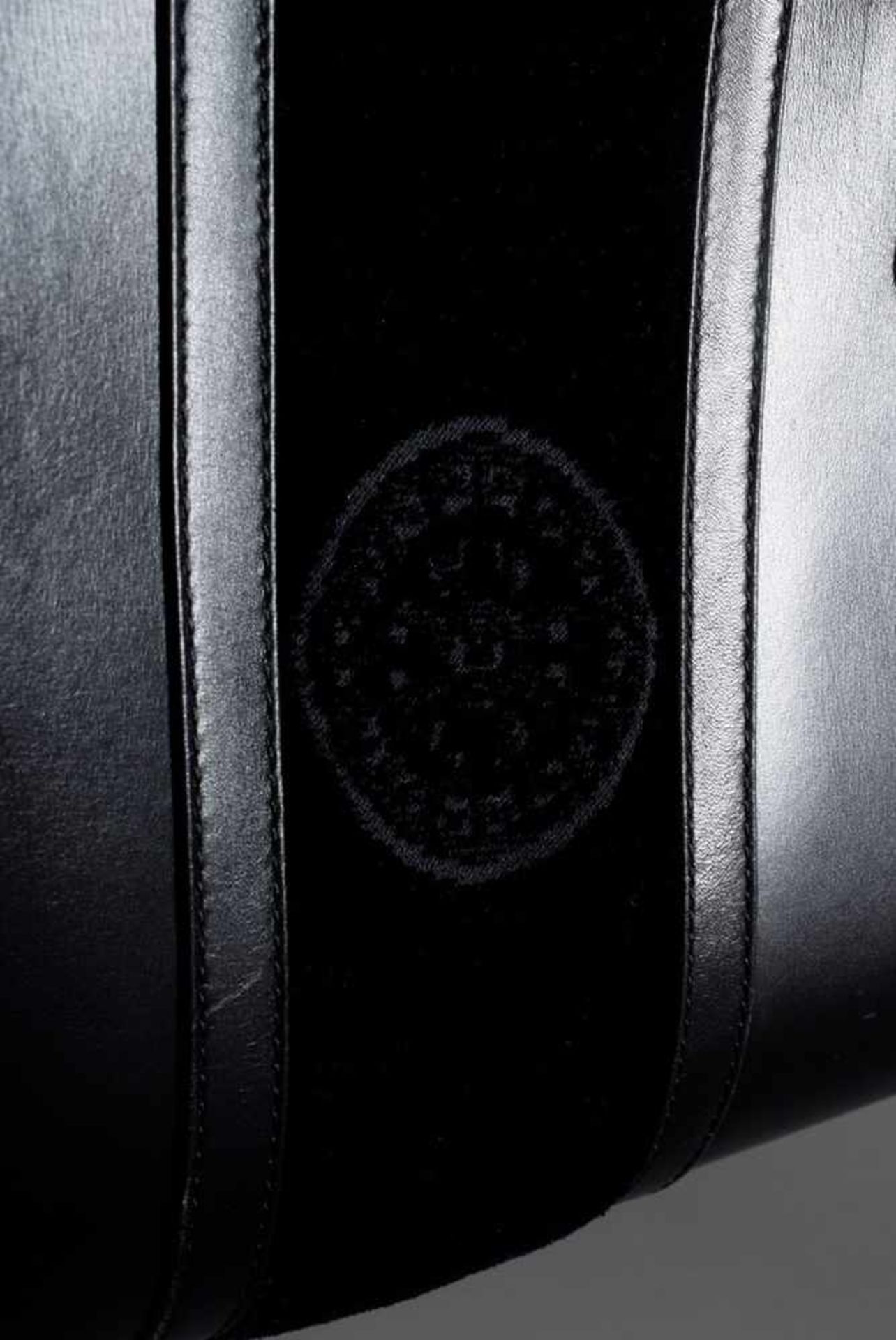 Roberta ladies handbag in black leather/velvet, 20x38x19cm, slight signs of use - Bild 3 aus 5