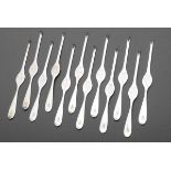 12 lobster forks with monogram "AS", Jakob Grimminger, silver 925, 433g, l. 18,5cm