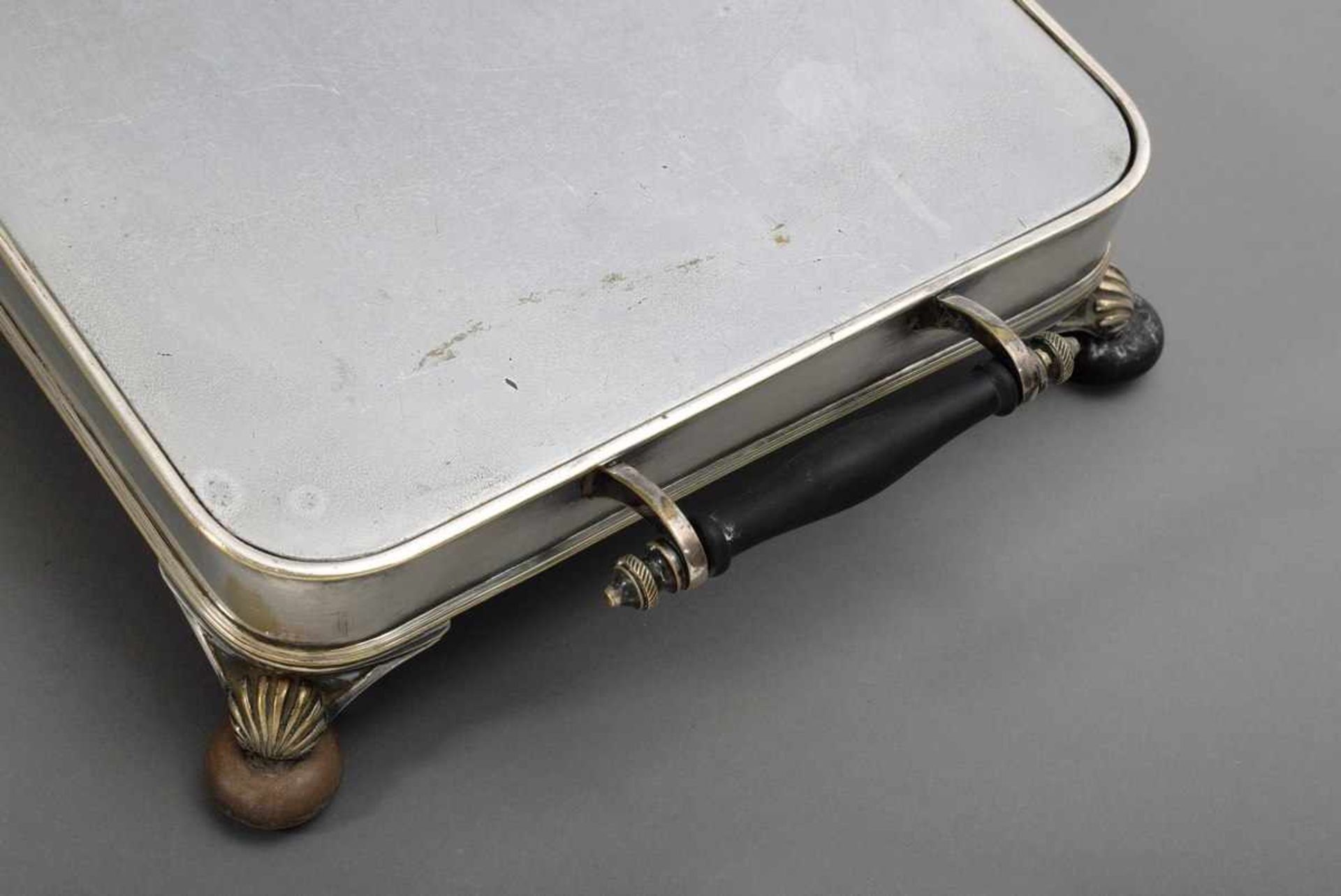 Elongated rechaud, silver plated with aluminium insert, 7x71x23,5cm, missing burner - Image 2 of 3
