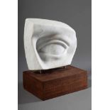Marble sculpture "Eye" on wooden base, unsigned, h. 17,5cm (with base)