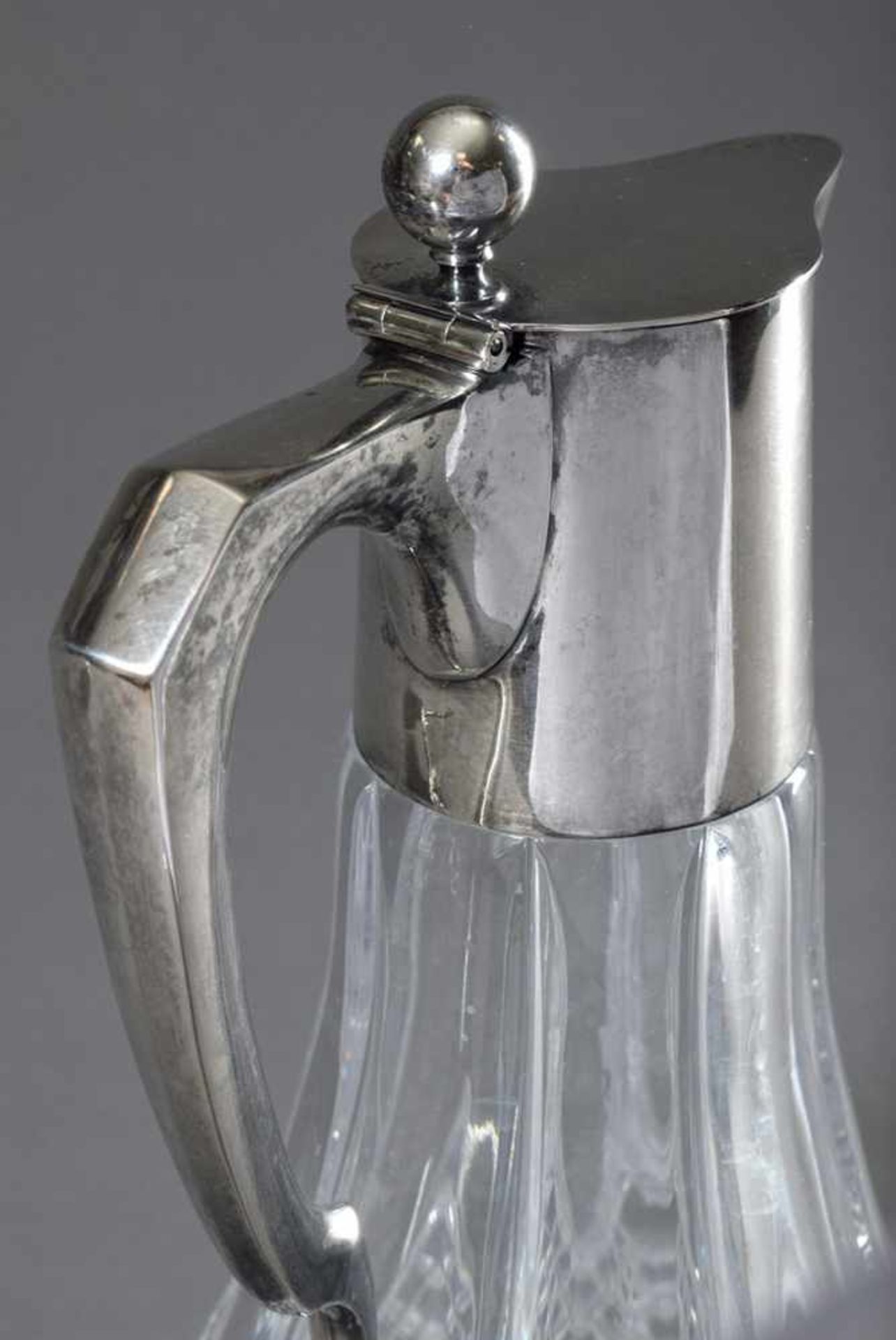 Crystal bar jug with silver 800 mount, Koch & Bergfeld, h. 29cm - Bild 2 aus 3