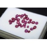 31 Oval Ruby Cabochons (total approx. 29.1ct, 3,5x4,1-6,7x7,7mm), medium quality