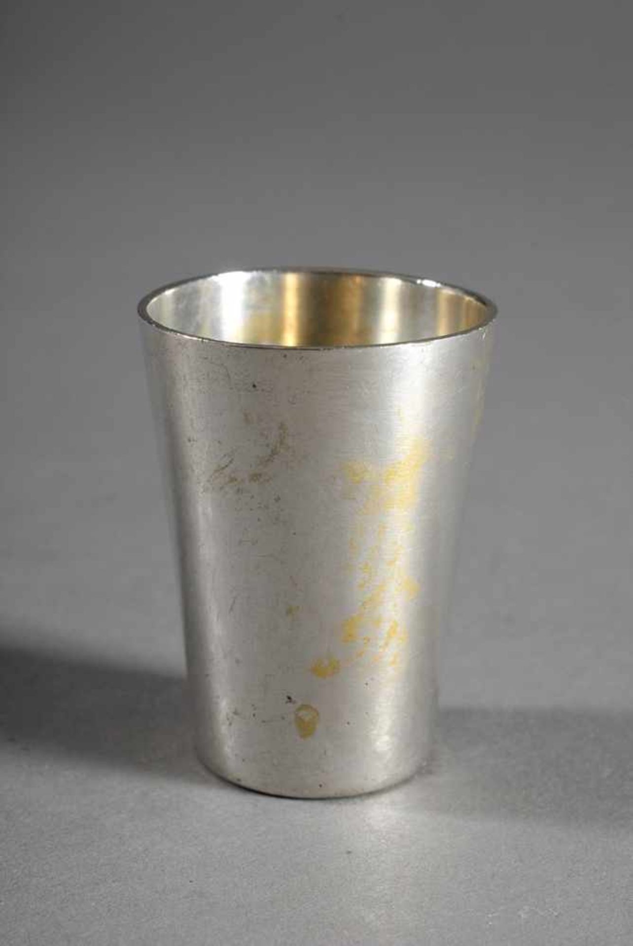 Small "lucky cup" with enamel cloverleaf, silver 800, 27g, h. 4,5cm, small defects - Image 2 of 3