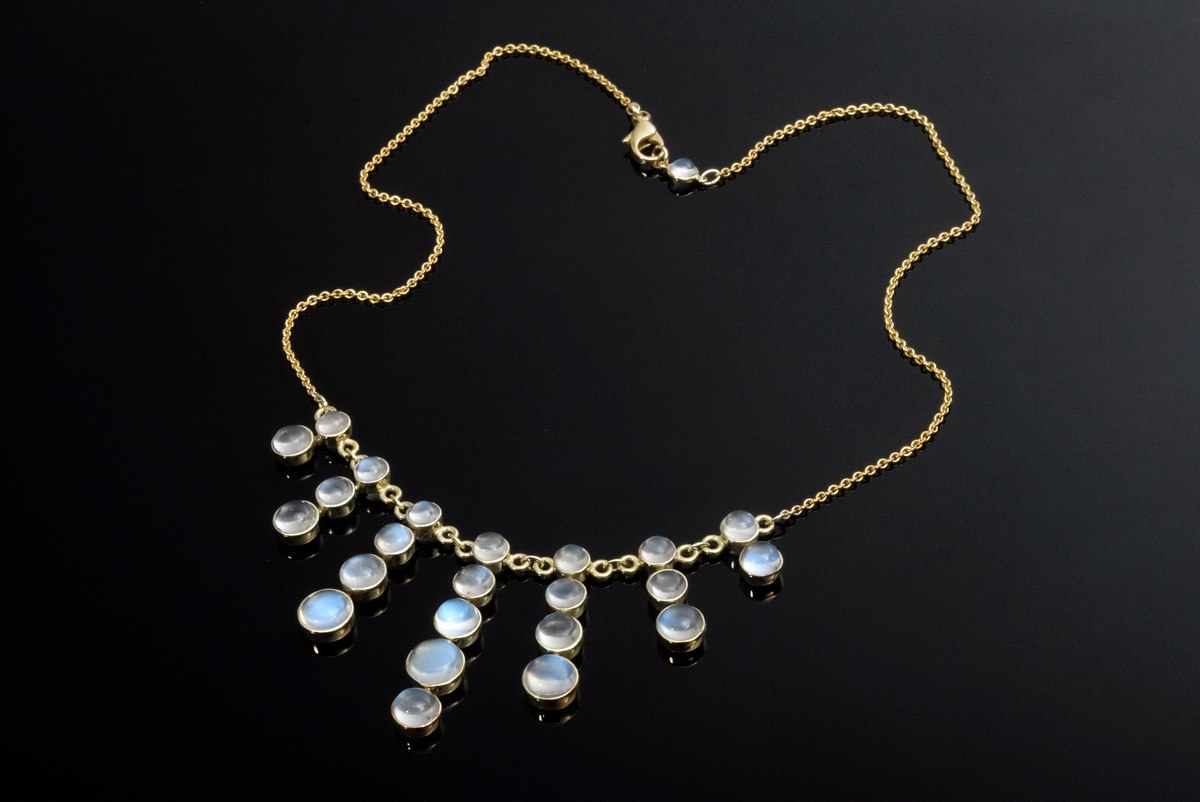 Radiant GG 585 necklace with moonstone cabochons, 20,5g, l. 47cm