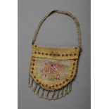 Small Art Deco bead bag "flower basket", 10x11cm, small defects