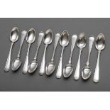 11 Danish teaspoons "Altfaden" with monogram "BH", MM: Petersen, silver 147g, l. 14cm