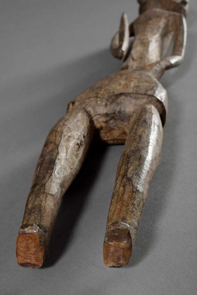 Standing ancestor figure, wood carved, probably East Africa, h. 47cm, small defects - Image 5 of 5