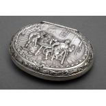 Dutch tin "drinking scene", silver 833, 36g, 7,5x5x1,6cm