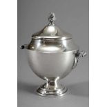 Small covered vessel in classicistic Façon, silver 800, 156g, h. 12,5cm<