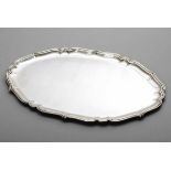 Oval tray with bordered rim, Gottlieb Kurz, silver 830, 1508g, 54x33cm