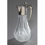 Crystal bar jug with silver 800 mount, Koch & Bergfeld, h. 29cm