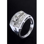 Rhodonized GG 585 ring with diamonds (total approx. 0.70ct/ SI-P2/TCR), 5g, size 53
