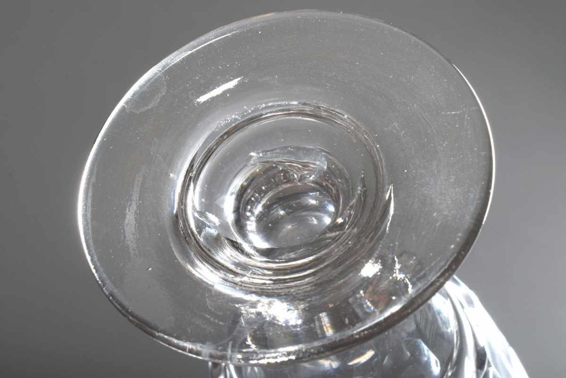 6 rustic wine glasses with half facet cut, h. 14-15cm, shape slightly varying - Bild 3 aus 3