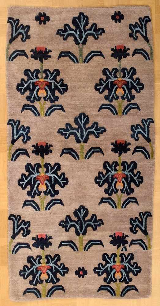 Tibetan Khaden "flowers" in rare colours, wool, shigatse around 1920, 163x91cm