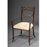 Modern wrought iron armchair, copper patinated, h. 47/95cm