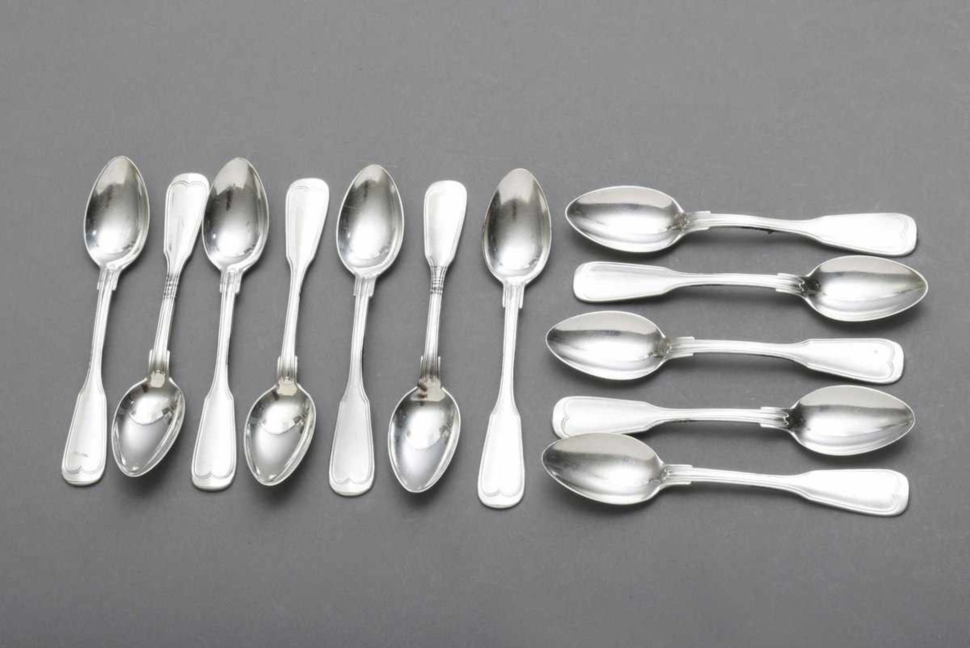 12 Mocca spoons "Augsburger Faden", Wilkens, silver 800, 142g, l. 10cm