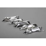 5 Art Deco knife rest "animals", silver plated, l. 8-11cm