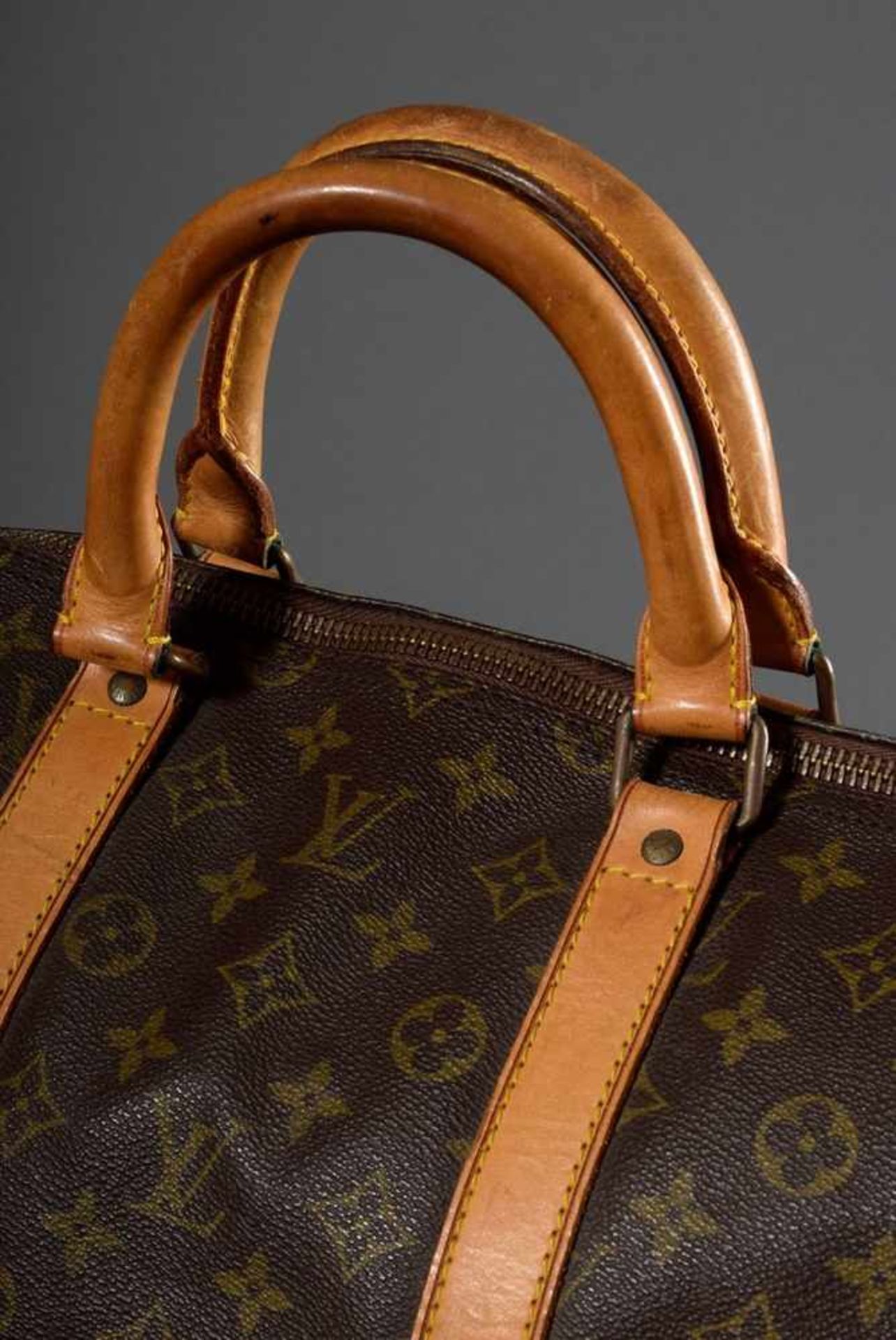 Louis Vuitton "Keepall 55" in monogram canvas, vintage 90s, 31x55x26cm, traces of use - Bild 3 aus 5