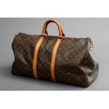 Louis Vuitton "Keepall 55" in monogram canvas, vintage 90s, 31x55x26cm, traces of use