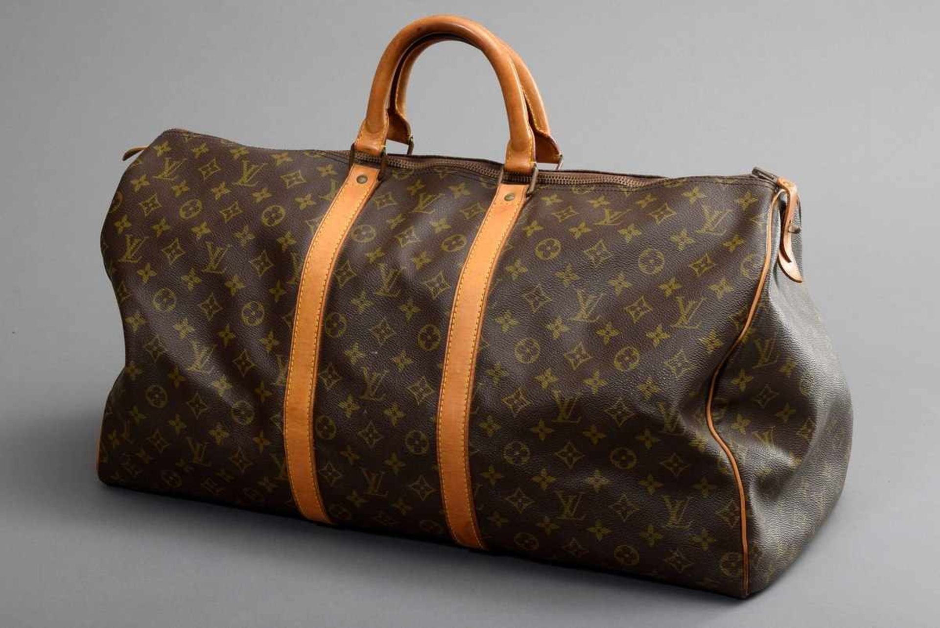Louis Vuitton "Keepall 55" in monogram canvas, vintage 90s, 31x55x26cm, traces of use