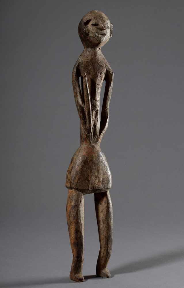 Standing ancestor figure, wood carved, probably East Africa, h. 47cm, small defects