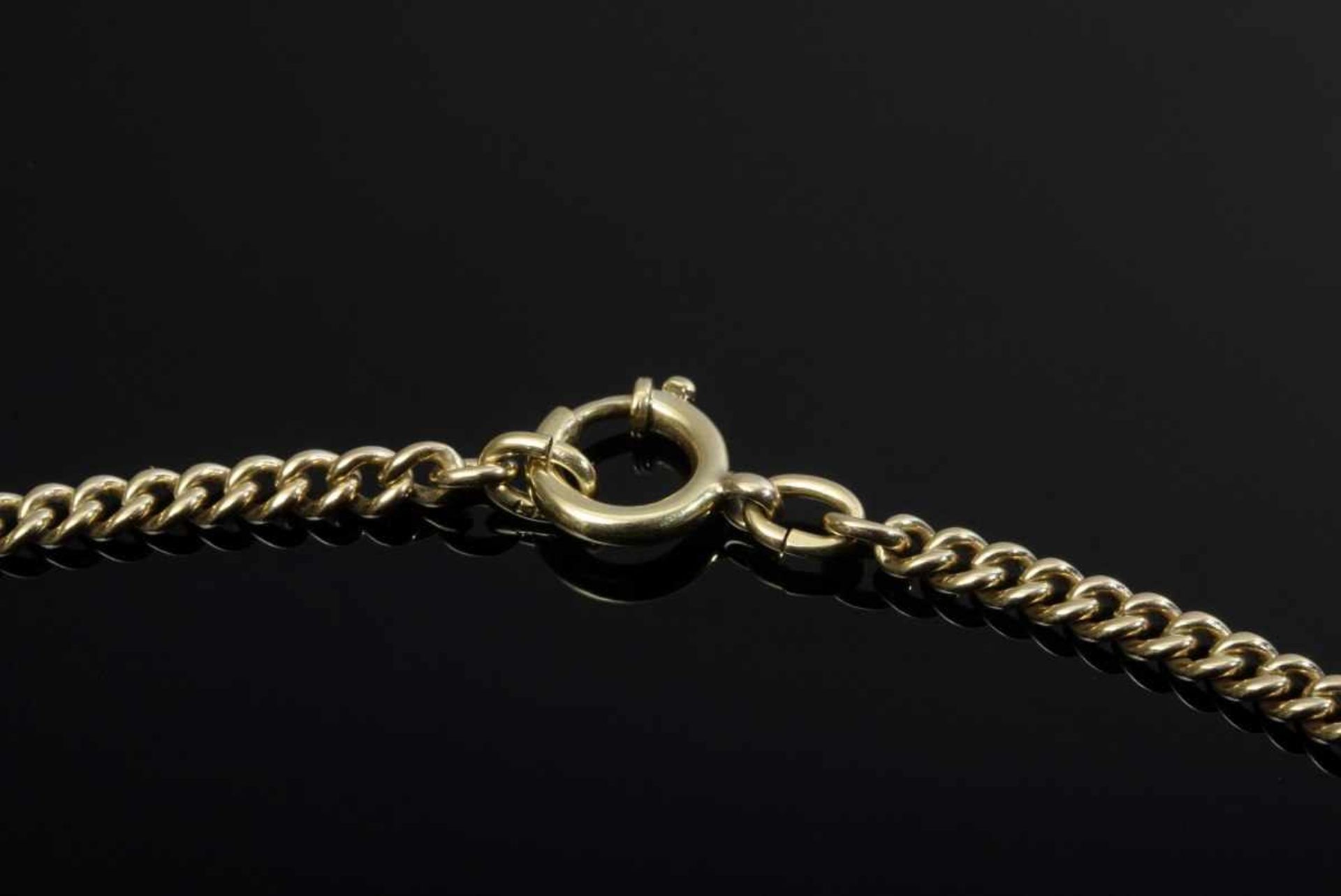 Solid GG 585 round curb chain with ring buckle, 18g, l. 45cm Massive GG 585 Rundpanzerkette mit - Bild 2 aus 3