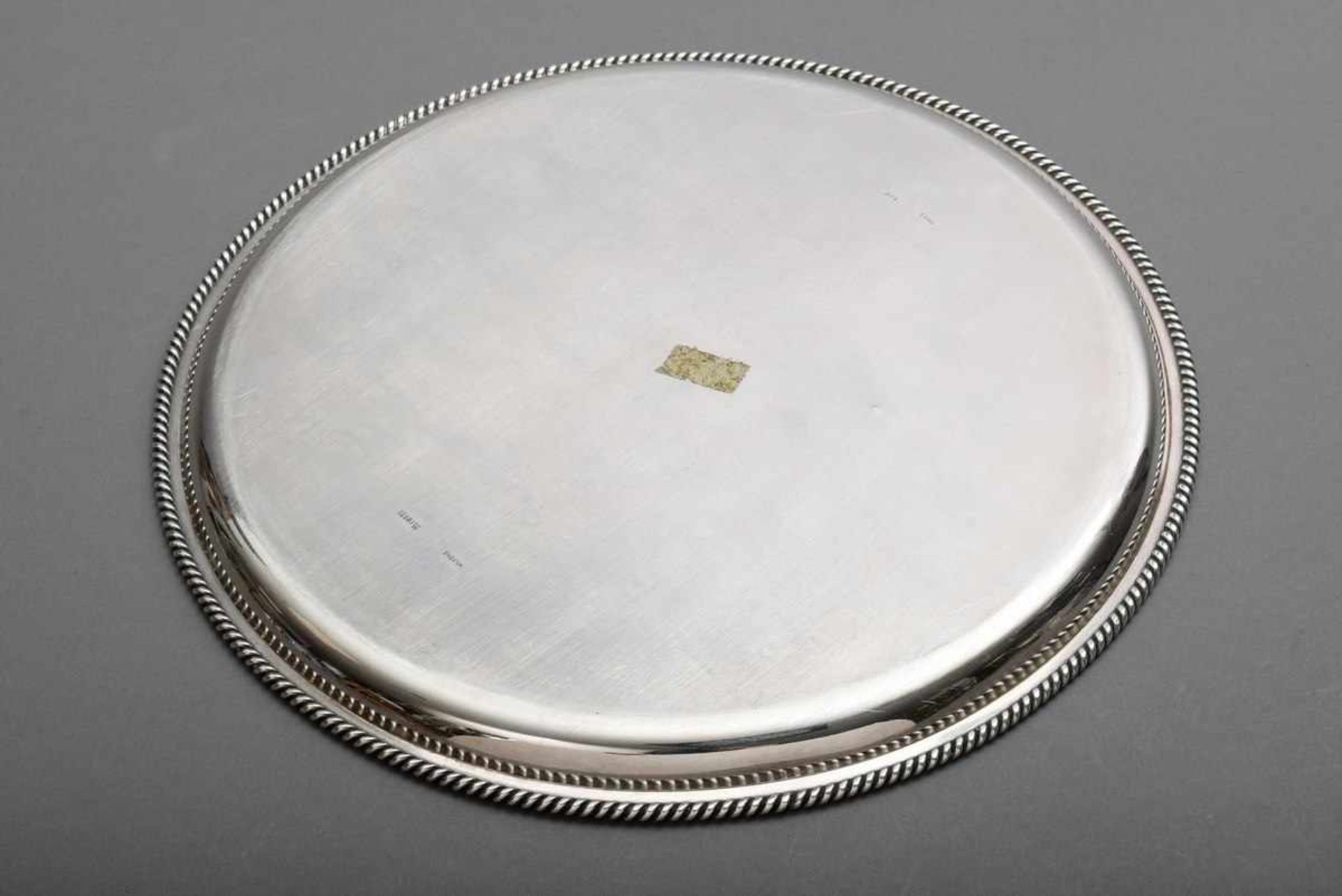 Round tray with cord edge, Wilkens, silver 835, 513g, Ø 29cm, traces of useRundes Tablett mit - Bild 3 aus 4