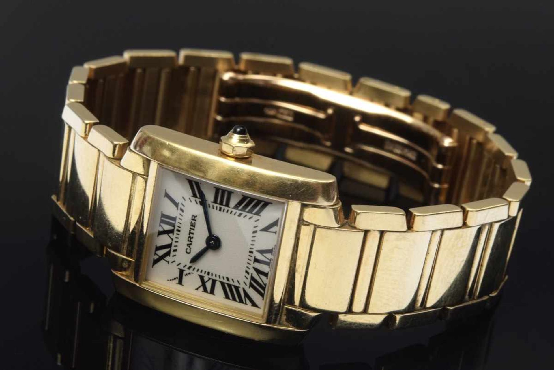 GG 750 Cartier "Tank Française" ladies' watch, quartz movement, dial with roman numerals,