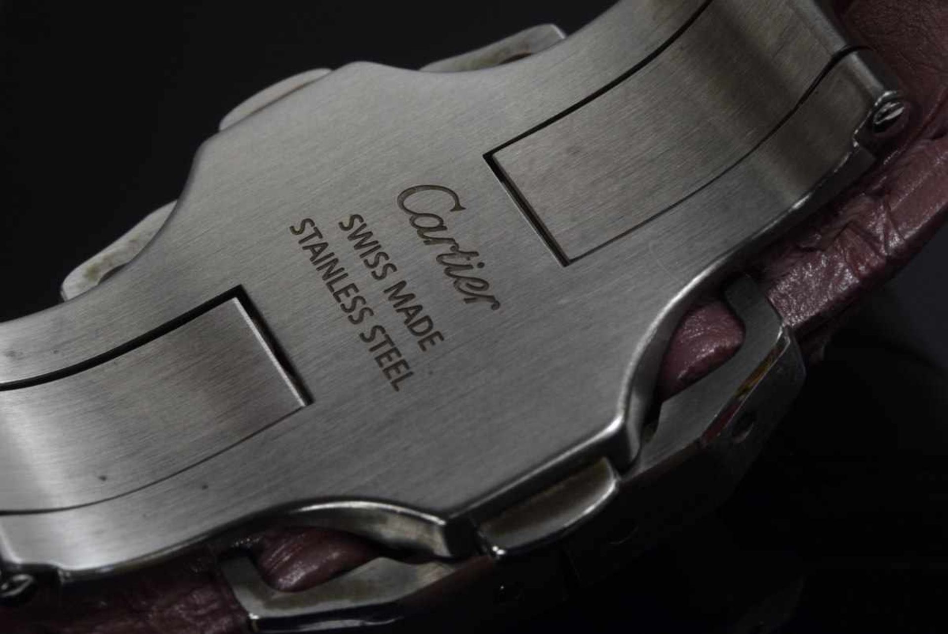 Cartier "Santos 100" watch, stainless steel, automatic movement, silver-coloured dial with Roman - Image 6 of 7