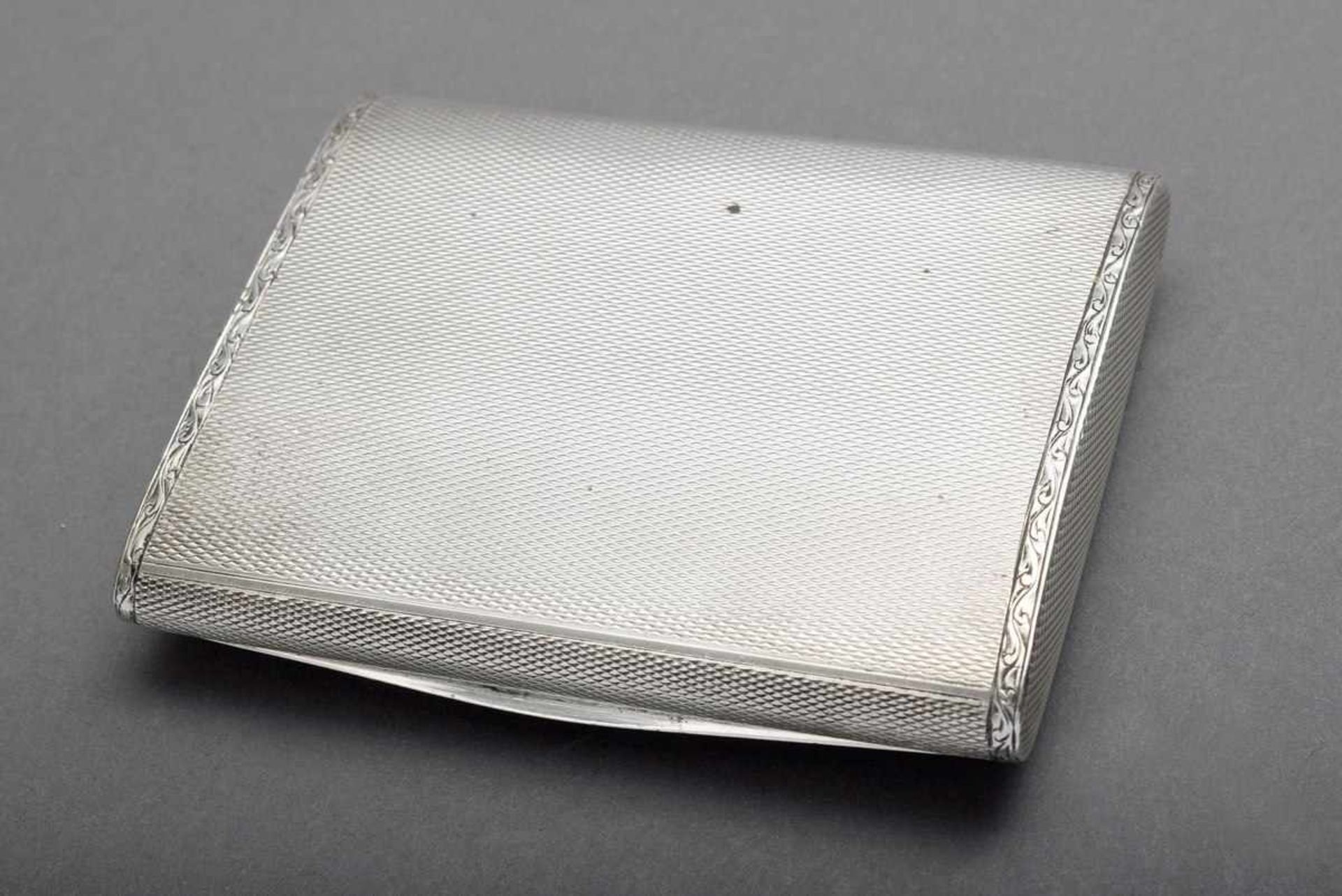 Guilloche silver case with enamelled "Mercedes Benz" emblem, silver 925, 111g, - Bild 7 aus 7