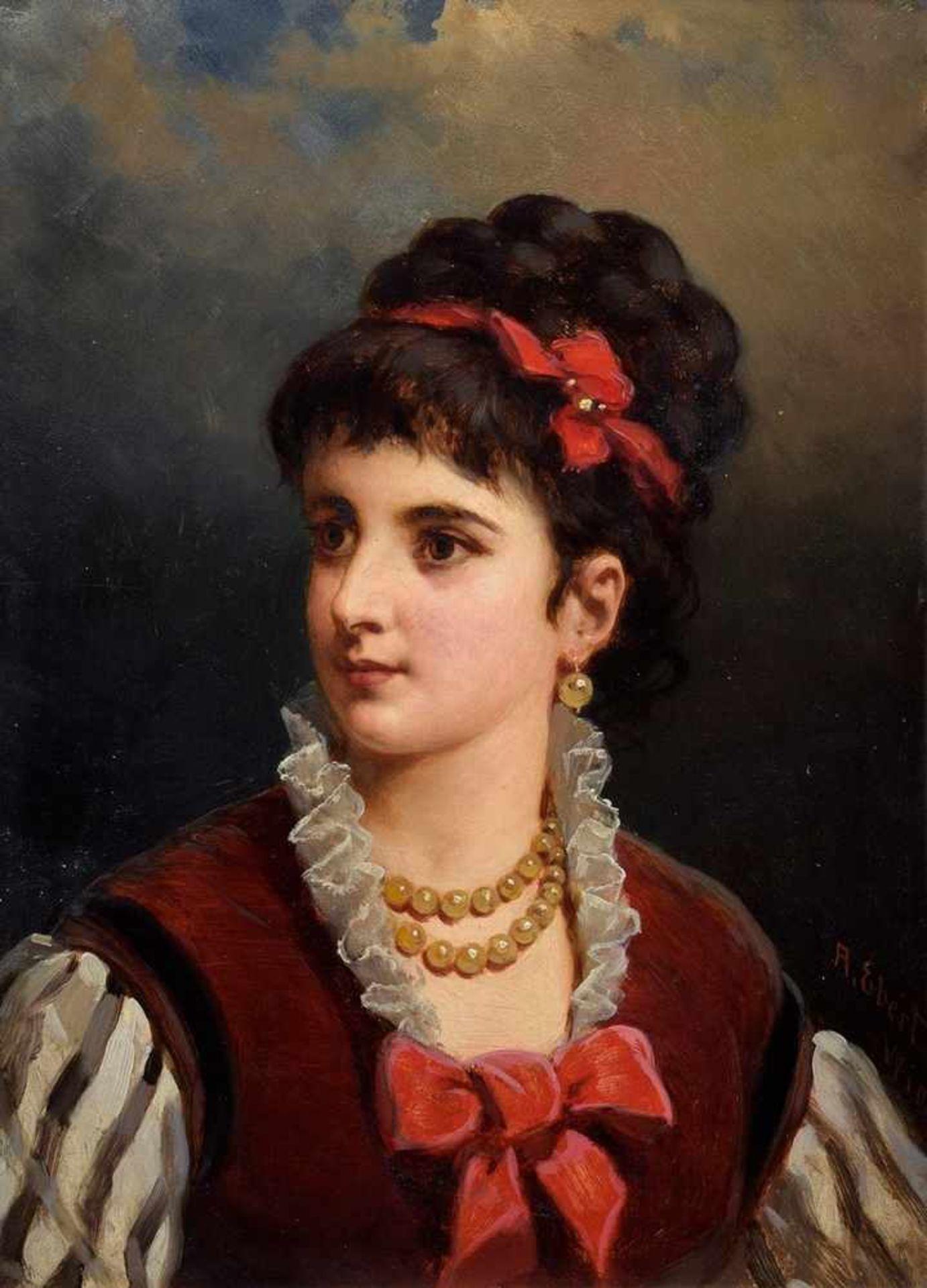 2 Ebert, Anton (1845-1896) "Portraits of women", oil/wood, sign. r./l. "A.Ebert Wien", 41x28cm (w.f. - Bild 11 aus 12