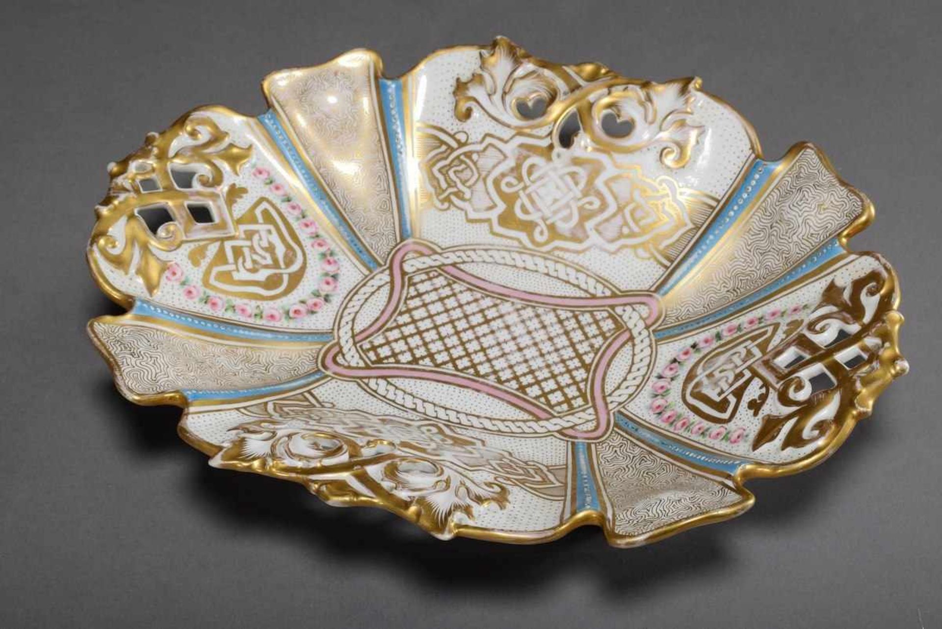 2 Various parts late Biedermeier 19th century: Porcelain bowl by Carl Tielsch & Co., Silesia ( - Bild 7 aus 7
