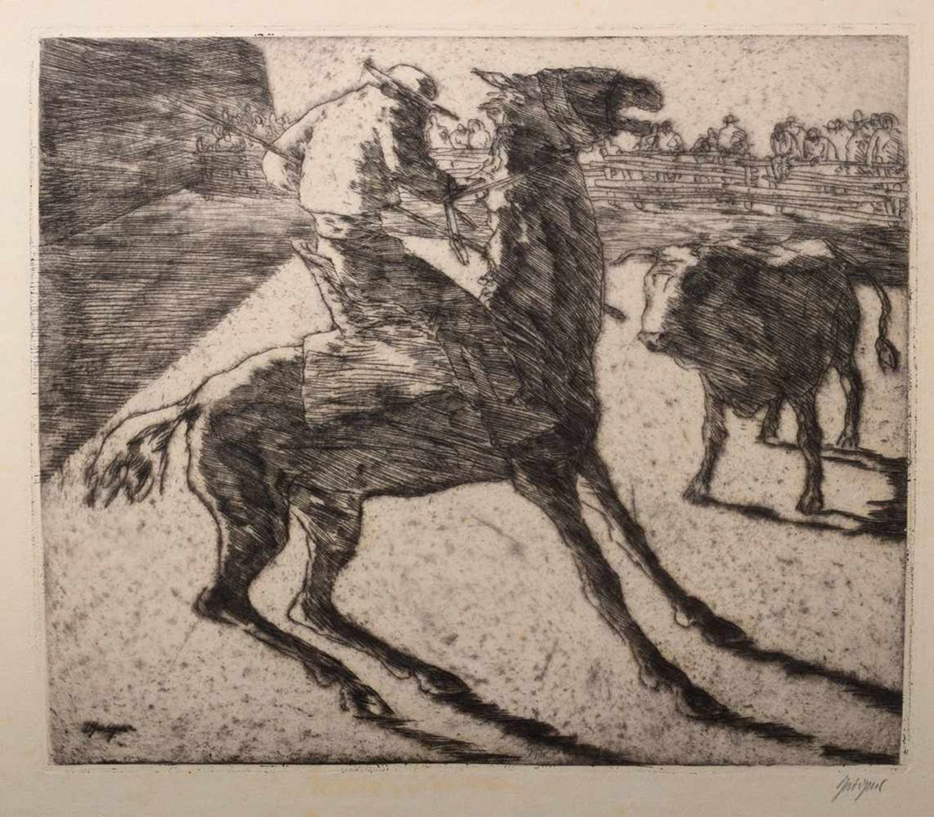 4 Various Geiger, Willi (1878-1971) "Bullfighting scenes", etchings, signed lower right, PD 15, - Bild 5 aus 5