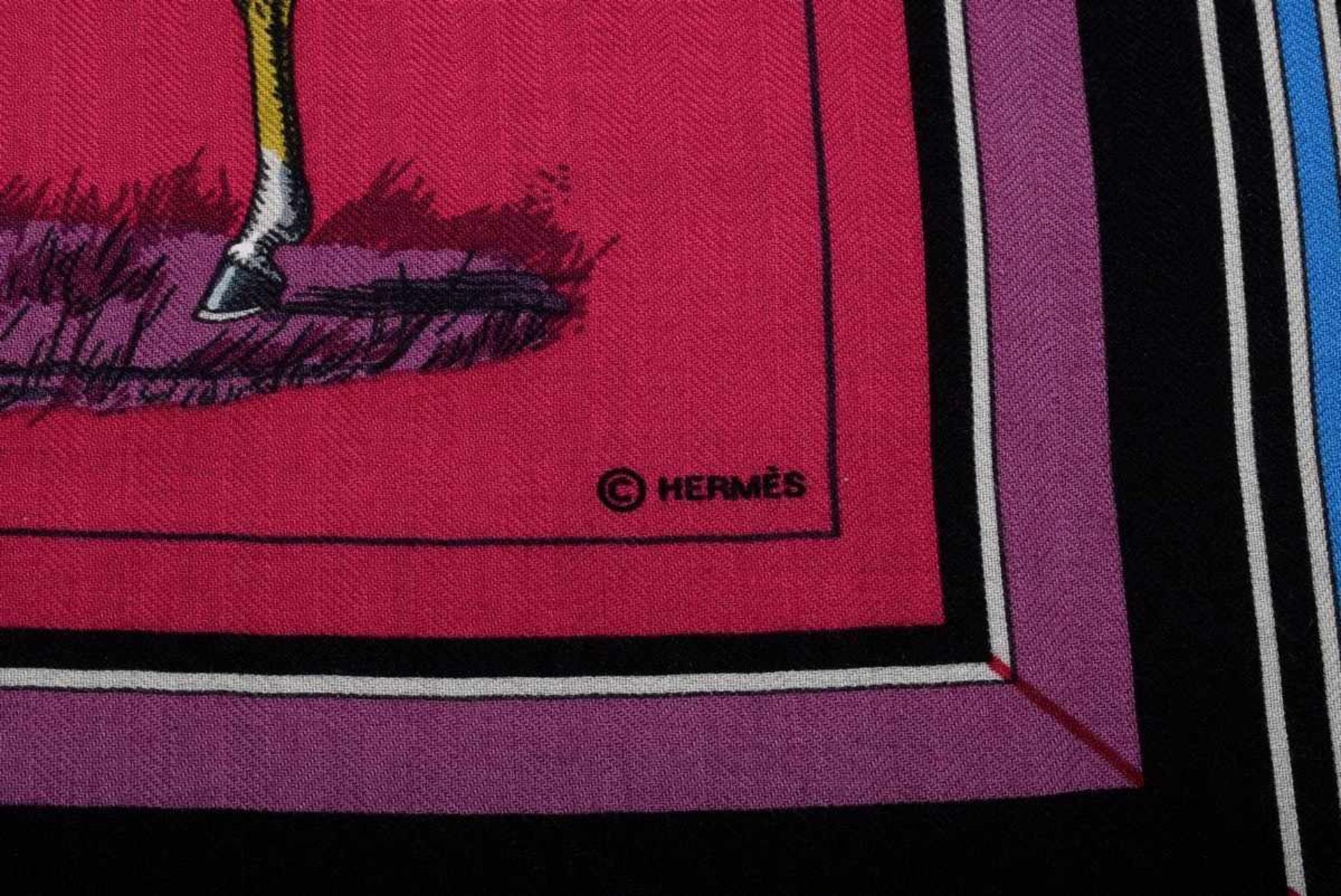 Hermès Scarf "Blankets and daywear for the stable, waiting and presentation" pink/violet/blue/ - Bild 4 aus 6