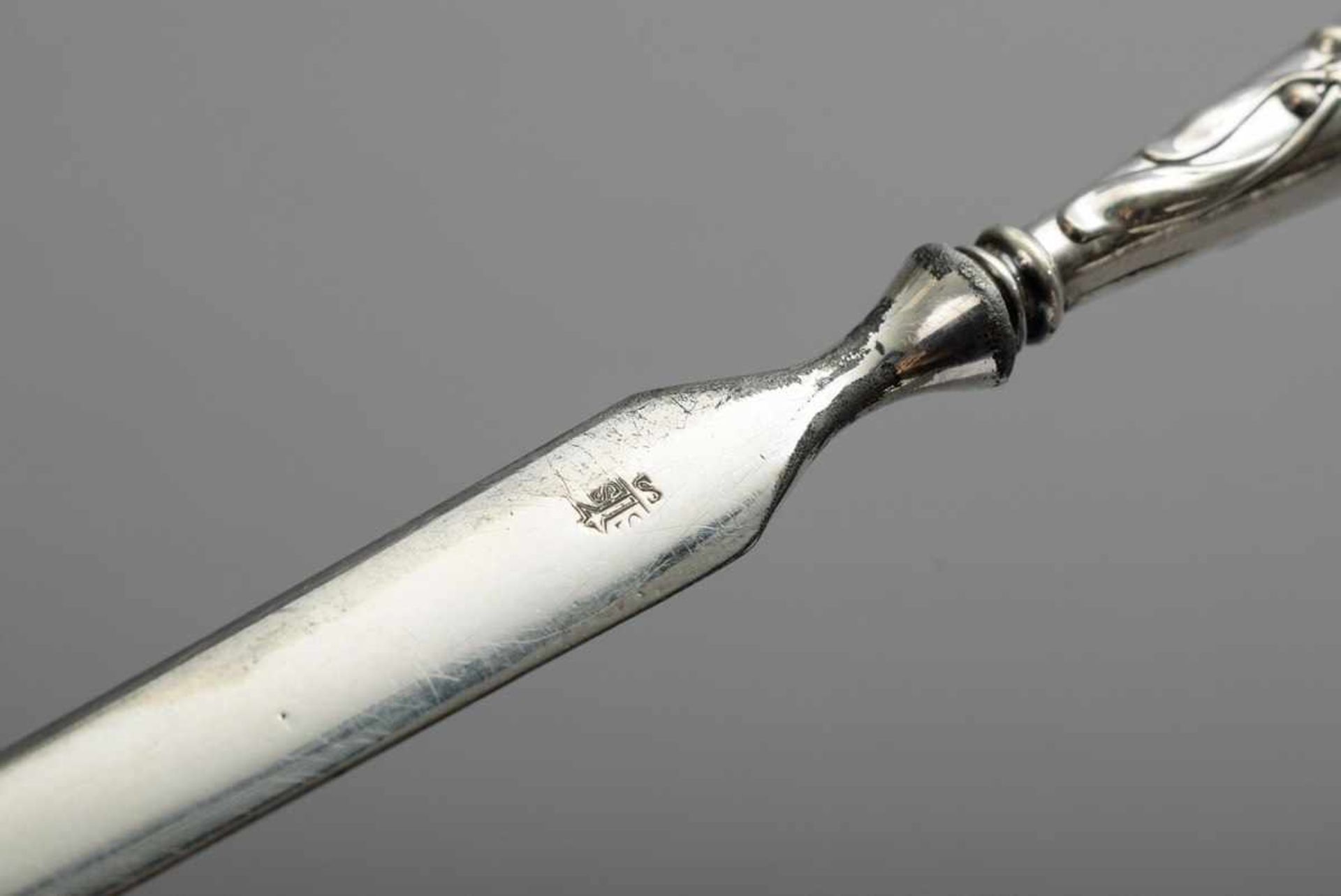 Small letter opener with floral handle "Mistletoe branches", Friedrich Stuhlmüller/Hbg., silver ( - Bild 3 aus 3