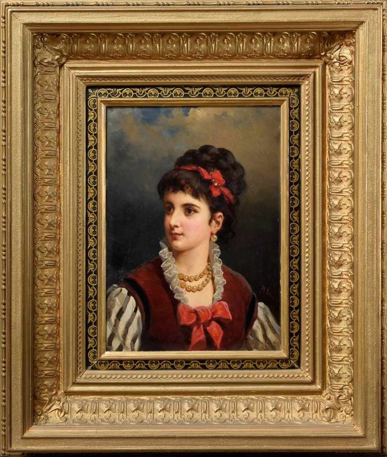 2 Ebert, Anton (1845-1896) "Portraits of women", oil/wood, sign. r./l. "A.Ebert Wien", 41x28cm (w.f. - Bild 2 aus 12