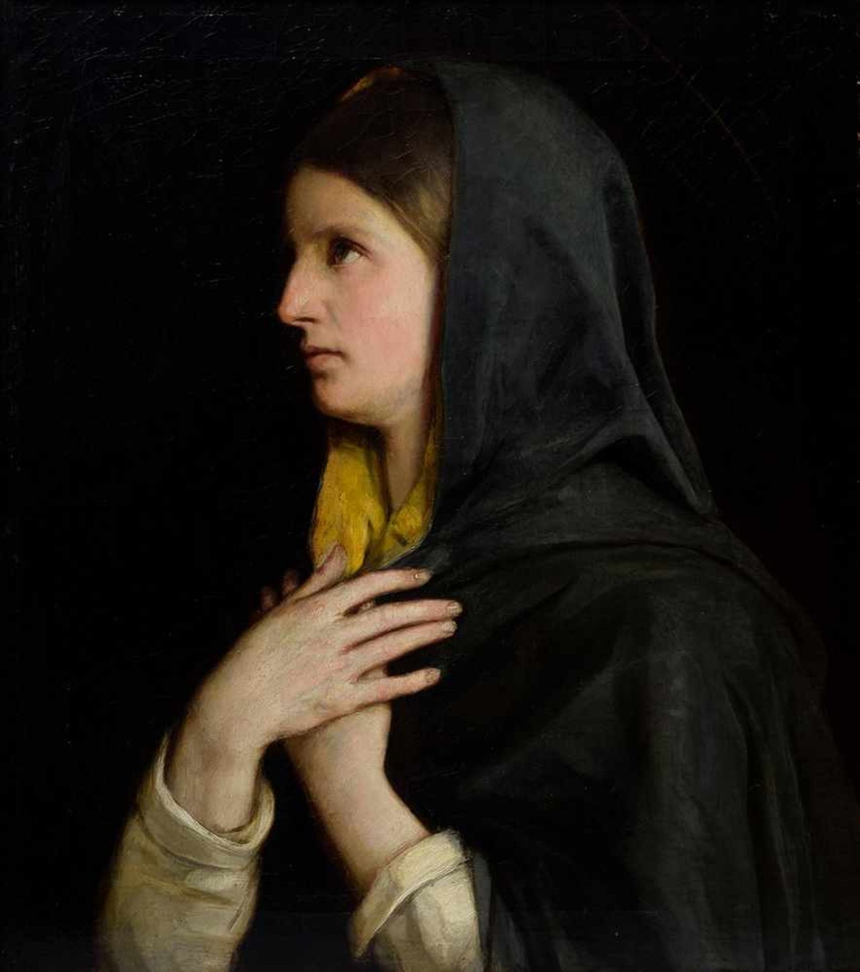 2 Läpple, Heinrich (1834-1885), attributed to "Holy Mary" and "Holy Joseph", oil/canvas, hardly - Bild 16 aus 16