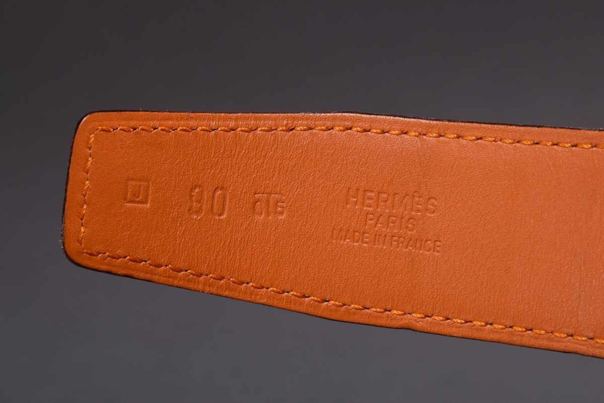 Hermès "Constance" belt with silver "H" buckle, white, 2006, l. 90cm, w. 3cm, original bag and - Bild 3 aus 4