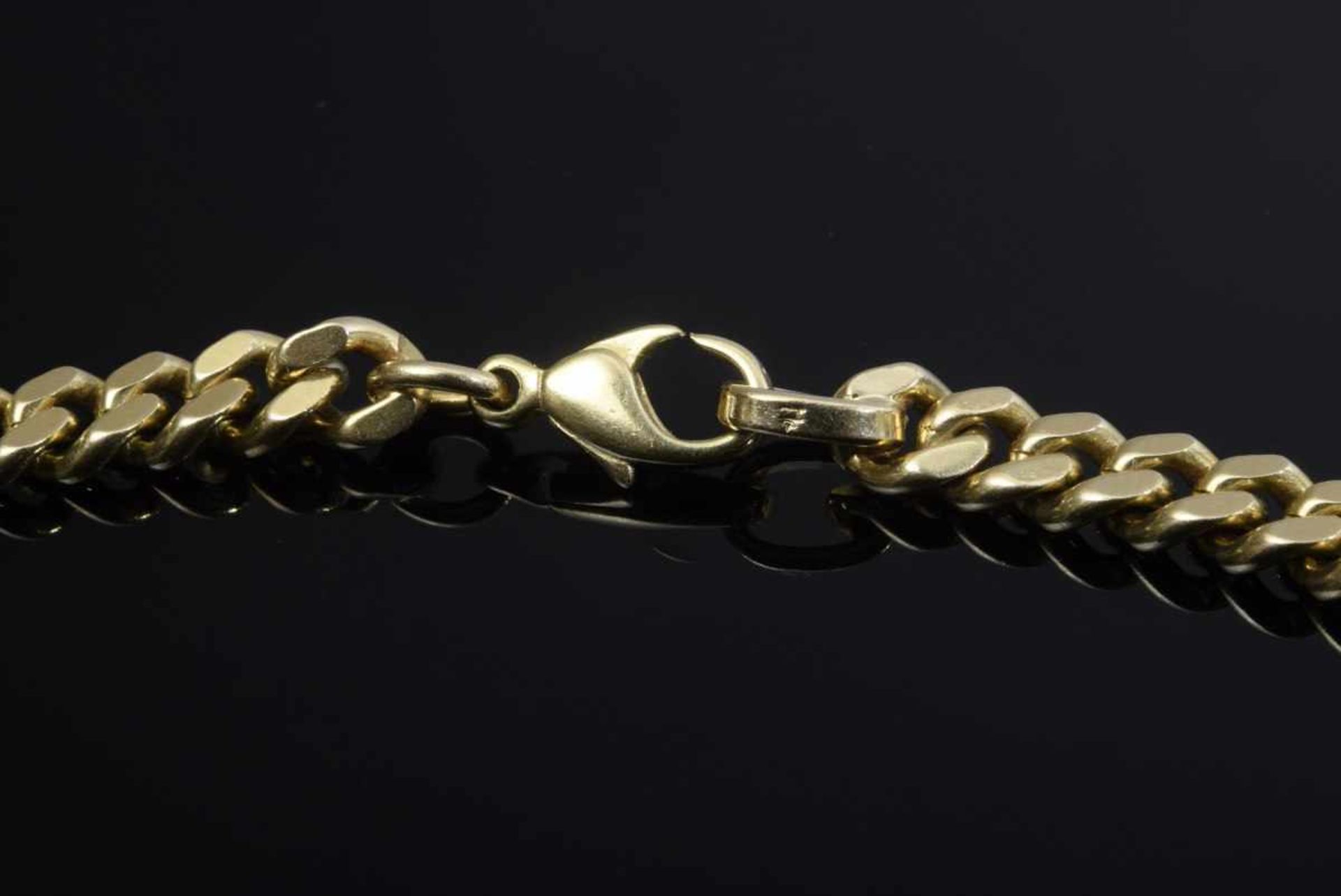 Solid GG 585 flat armour chain with lobster clasp, 60,3g, l. 55,5cmMassive GG 585 Flachpanzer - Bild 2 aus 2